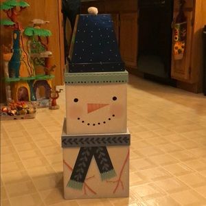 Stack of 3 snowman boxes